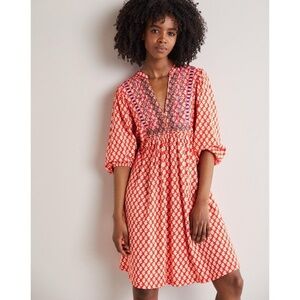 BODEN DRESS MODAL BLD EMBROIDERY PULL ON FLORAL BOHO ARTSY COTTAGECORE WHIMSY 8R